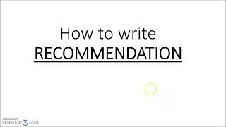 How to write Recommendation for Quantitative Research Paper | SHS