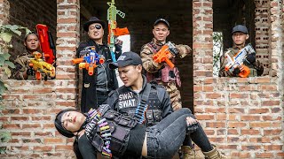 Nerf Guns War: Girl S.W.A.T Of SEAL TEAM Attack Eliminates Leader Black Dangerous Criminal Group