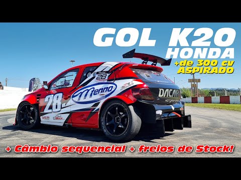 VW Gol + motor Honda K20 aspirado + câmbio sequencial e freios de stock! 🤯