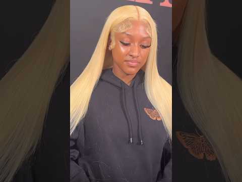 613 FRONTAL INSTALL STYLED W/ DRAMATIC BABY HAIR #blonde #613wigs #shorts #fyp #hair #viral #beauty