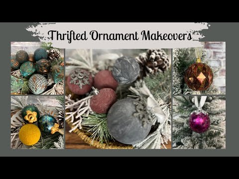 6 Ways to Upcycle THRIFTED CHRISTMAS ORNAMENTS | Foil | Alcohol Inks | Concrete | Rust | Flock