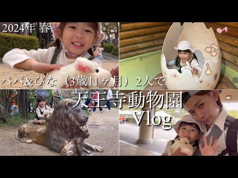 パパひな（3歳11ヶ月）2人で天王寺動物園へ‼︎（Vlog）