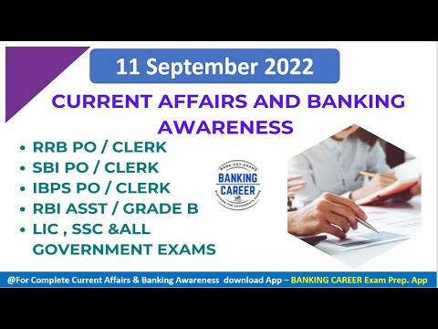 Important Exam Dates& 11 Sept 2022 II  Current Affairs & Banking Awareness