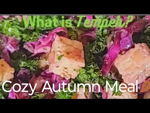 Autumn Meal 🍂 High-Protein Tempeh, Purple Cabbage, Apples & Kale🍎#vegan #veganrecipes #autumn