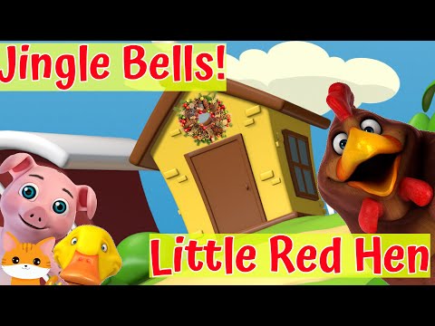 Jingle Bells Christmas Kids Song | The Little Red Hen Story | Nursery Rhymes & Fairytales