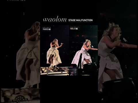 Side by side comparison of Taylor Swift after the Roomba broke on stage at eras tour... errors tour