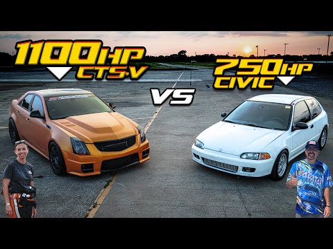 750HP "Humble" AWD Civic VS Felicia's 1100HP CTS-V  (2500LB VS 4400LB)