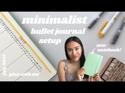 july 2021 plan with me & leuchtturm1917 unboxing — my BARE MINIMUM simple bullet journal setup