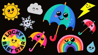 ☀️Wonderful Weather Baby Sensory Video! 🌈Colourful Rainbows, Umbrellas & High Contrast Fun ☔️⛅️