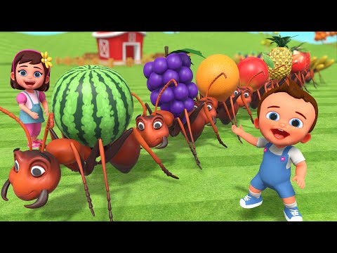 Learning Fruits Names for Children with ANT Cartoons Fruits Transport | Kids Toddlers Educational