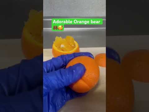 Orange Bear 🍊 🐻/fruit cutting and carving trick/ #fooddecoration #fruitart #youtubeshorts #shorts