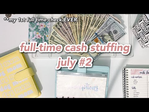 cash envelope & savings stuffing | july #2 | my first full time check ever!!