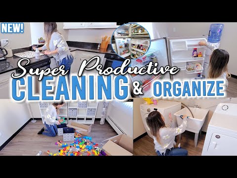 SUPER PRODUCTIVE CLEANING AND ORGANIZE / FRIDGE ORGANIZATION / NEW HOUSE CLEAN WITH ME / SAHM