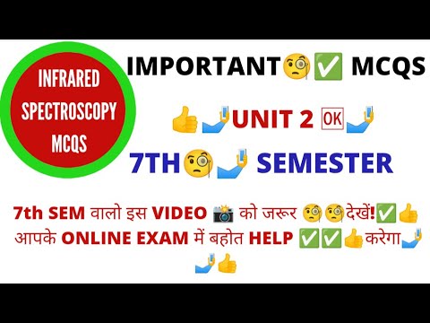 Infra red spectroscopy mcqs | IR spectroscopy mcqs | instrumental method of analysis 7th sem mcqs