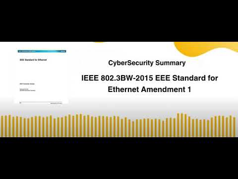 IEEE 802 3BW 2015 EEE Standard for Ethernet Amendment 1