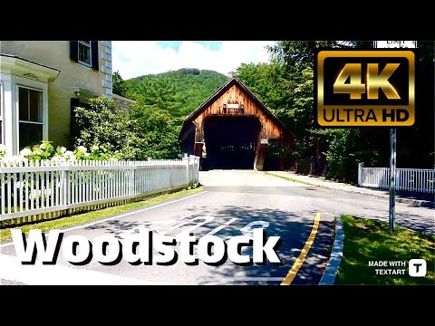 【4K】Woodstock Vermont - Day Walk - July 2023