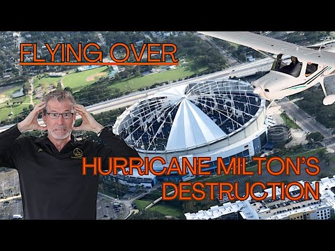 Hurricane Milton after math as we take the Cessna 162 and fly over Tropicana and Bucs Stadium!