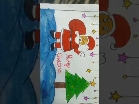 Christmas drawing  #short#  Merry Christmas 🌟🌟🎁🎁🎁🎁🎁🎁🎁