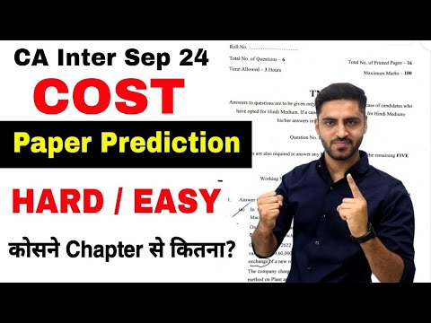 COST Paper Prediction | CA Inter Sep 24 COSTING Most Important Topics chapters IMP questions list