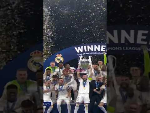 Real Madrid Won Their 15th UEFA Champions League Trophy🤍🏆         #viral #ucl #ytshorts