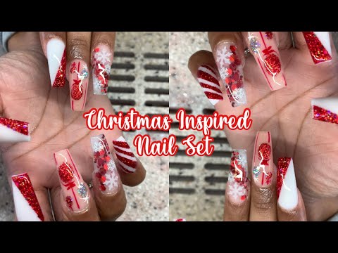 Christmas Nail Ideas 2020 | Acrylic Christmas Nails 2020 | Vlogmas Day 7! | NAIL VLOG ✨🎄