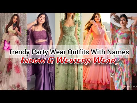 Party wear dresses for girls with name/Party wear outfit for women/Indian Western party dress design