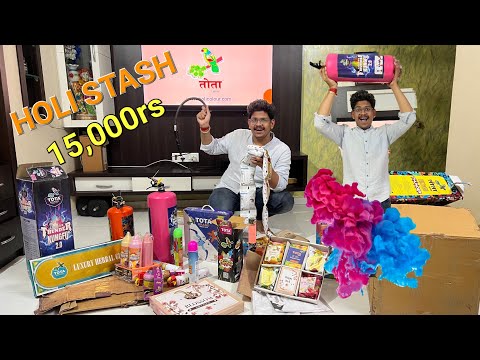 Holi stash worth 15,000rs from  @Holicolour  Diffrent type of holi gadgets 2024