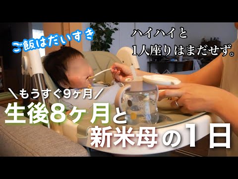 【新米ママの日常vlog】生後8ヶ月と産後ダイエット始めた母の１日 | 車内の暑さ対策 | 離乳食中期 | 完全ミルク | ワンオペ【専業主婦】