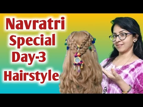 How To Creat Hairstyle for Navratri Day-3 ll Navratri hairstyle Look by dbpatel❤️