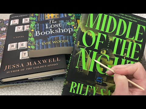 ASMR Book Haul (whispered, tapping, scratching, page sounds)