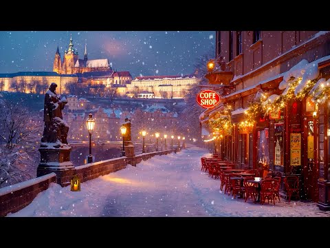 Peaceful Winter Scenery in Prague with Relaxing Piano Jazz - Sweet Jazz Music for Studying, Working