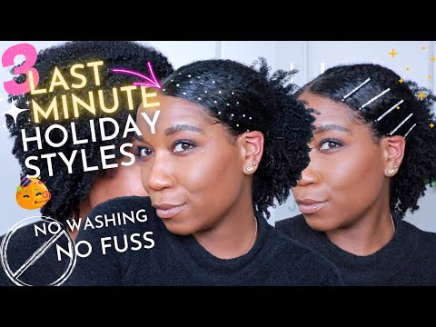 EASY HOLIDAY HAIR UPGRADES - Last Minute Styles | Natural Hairstyles Party Hairstyles