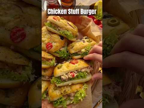 || Chicken Stuffed 🍔 Burger || #shorts #viral #ytshorts #burger #recipe