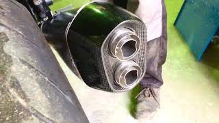 Kawasaki H2 SX Acrapovic db killers removed