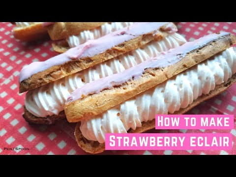 How to make strawberry chocolate eclair | いちごチョコエクレアの作り方