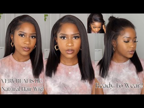 Realistic Yaki Straight Bob Wig Install!! I Used My ReaL Edges For This Install!! @AshimaryHair