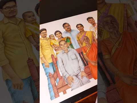 Finally Complete Family sketch ✨️ | From ✈️ Telangana #sketch #art #shorts