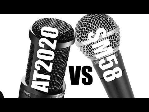 Shure SM58 VS Audio Technica AT2020 microphones for podcasts and YouTube