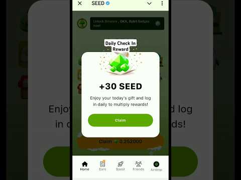 Seed Daily Check In Bonus Free Seed,Claim Seed Free Now,Seed Airdrop Earning in Seed Farming Join