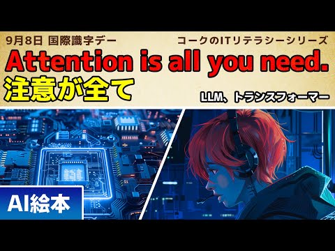 【絵本】Attention is all you need.注意が全て（LLM、トランスフォーマー）【読み聞かせ】【コークのITリテラシー絵本シリーズ】