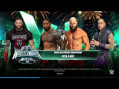 WWE 2K24 ROMAN REIGNS VS JEY USO VS DAMIAN PRIEST VS BRAUN STROWMAN FOR THE WORLD HEAVYWEIGHT TITLE!