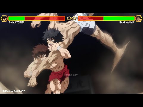 Baki vs Ohma Tokita WITH HEALTHBARS | Baki Hanma VS Kengan Ashura