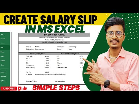 Salary slip in Excel || how to create pay slip in excel || MS Excel #payslip #salaryslip