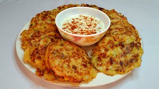 Easy Cabbage fritters recipe with yogurt chattni. Quick Snack recipe