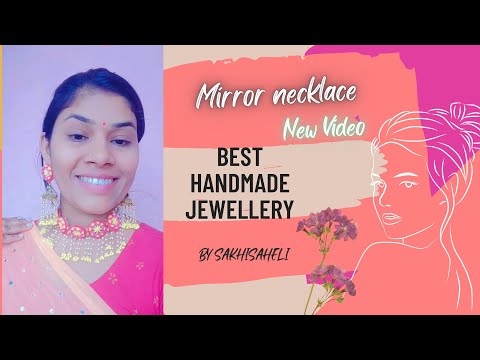 mirror necklace,unique design,best Handmade jewelery,budget friendly handmade jewelery,necklace set