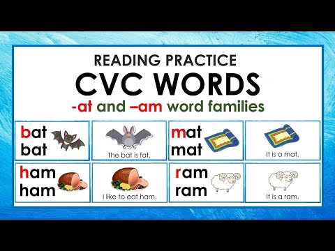 CVC Reading Practice | CVC Words | Short Vowel 'a' sound | CVC sentences | -at and -am