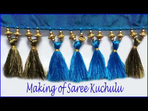 saree kuchu making with round beeds | how to make saree kuchu | Tutorial