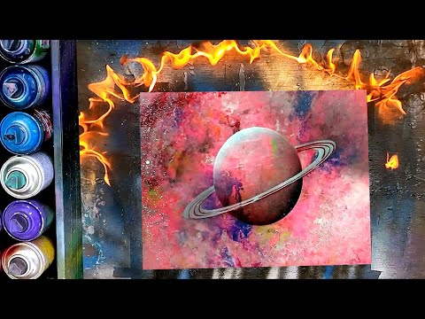 PINK SATURN by Spray Art Eden