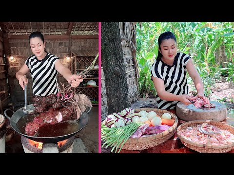 Delicious purple yam cooking with country style - Cooking with Sreypov