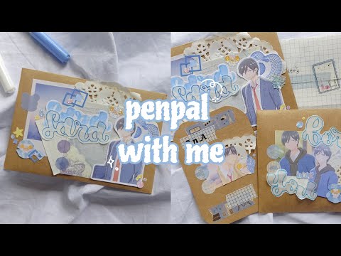 penpal with me #3 ~ ☁ blue anime theme ˚ ༘♡ ⋆｡˚